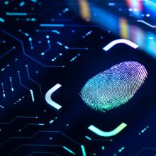 Fingerprint Biometric Authentication Button. Digital Security Concept Fingerprint Biometric Authentication Button. Digital Security Concept